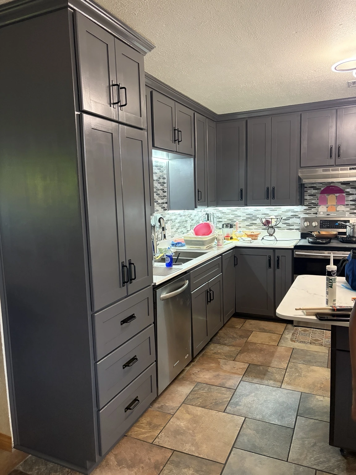 Completed kitchen cabinetry transformation by P&D
