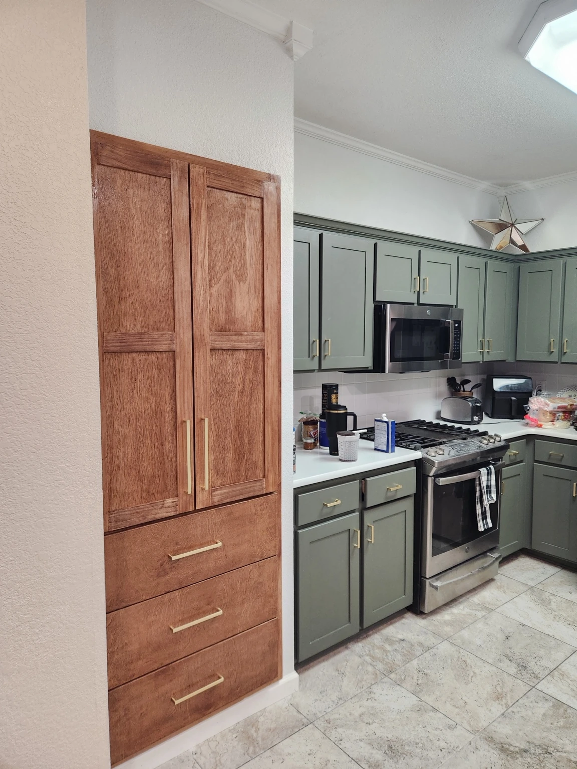 Finished custom pantry fitted into an existing kitchen