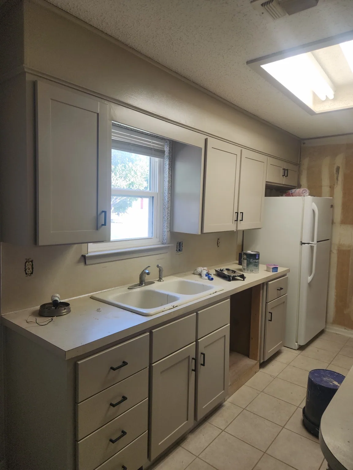 Real P&D kitchen cabinet door and sink-area workmanship detail